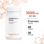 Supersmart Sea Buckthorn Extract 500mg with Omega 7 - 60 Softgels