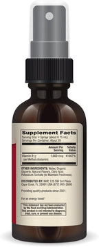 Dr. Mercola Methyl B12 Energy Boost – Spray de Vitamina B12 Metilcobalamina 1000 mcg – Sabor Mora Natural – 39 Dosis