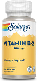 Solaray Vitamina B2 100 mg – Riboflavina, 100 Cápsulas Veganas