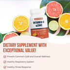 Nature4U Vitamina C 1000 mg con Zinc, Escaramujo y Bioflavonoides Cítricos, 120 Cápsulas