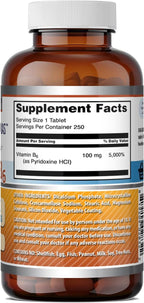 Amazing Formulas Vitamina B6 100 mg - 250 Comprimidos