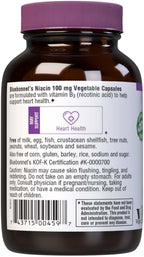 Bluebonnet Niacin 100mg - Vitamin B3 (Nicotinic Acid) - Flush Supplement - 90 Vegetable Capsules