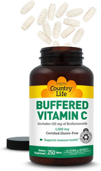 Country Life Vitamina C Tamponada 1000 mg con Bioflavonoides - 250 Comprimidos