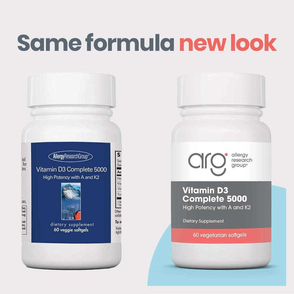 Allergy Research Group Vitamina D3 Completa 5000 - 125 mcg con Vitamina A y K2
