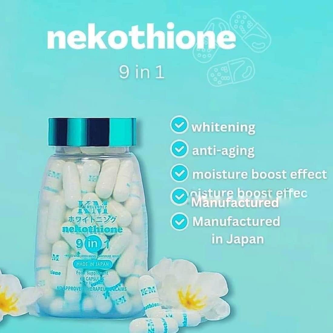 HerSkin NEKOTHIONE 9 in 1 by Kat Melendez, 60 Cápsulas