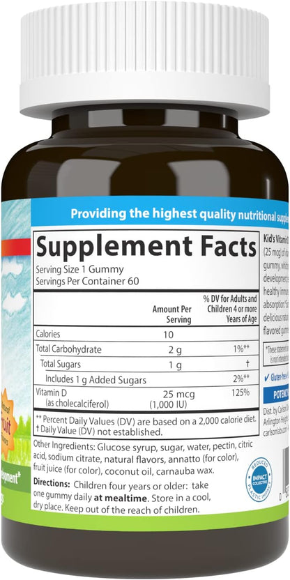 Carlson - Gomitas de Vitamina D3 para Niños, – Ingredientes: Buscar productos con ingredientes limpios y sin – Image 7