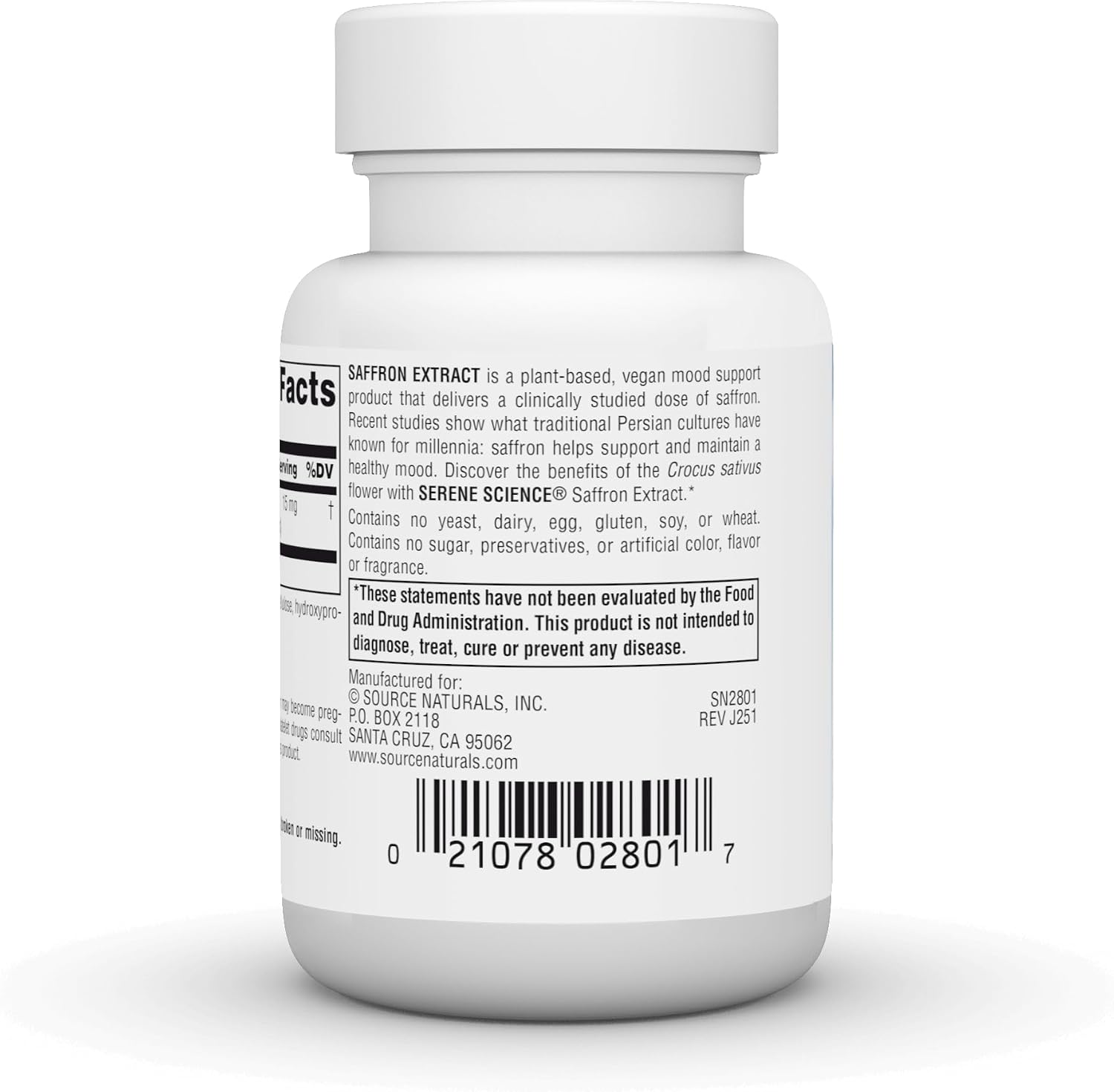 Source Naturals Serene Science Extracto de Azafrán, Para el Apoyo del Estado de Ánimo* - 30 Comprimidos