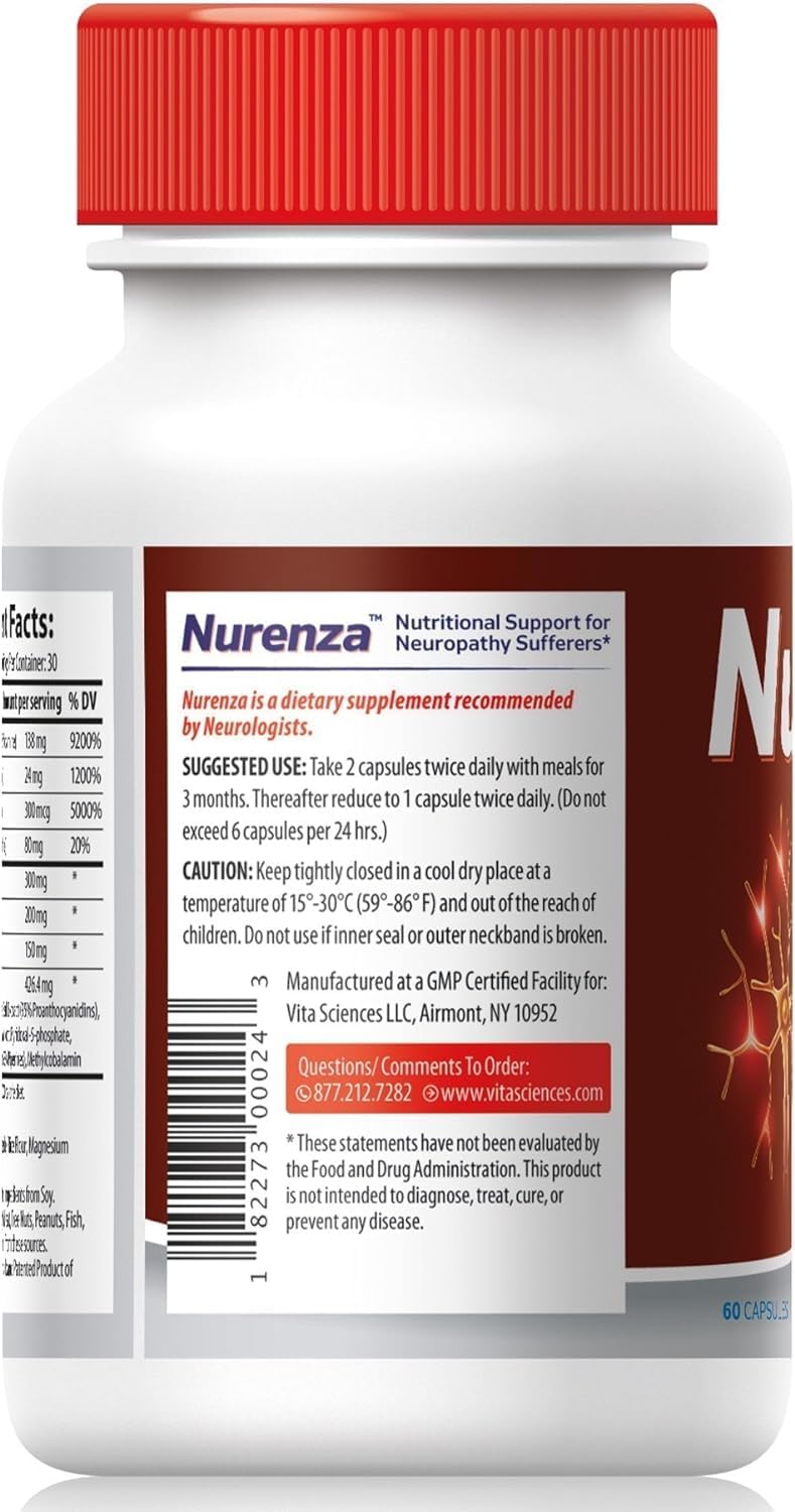 Vita Sciences Nurenza Apoyo Nervioso con R-ALA Natural y Antioxidantes