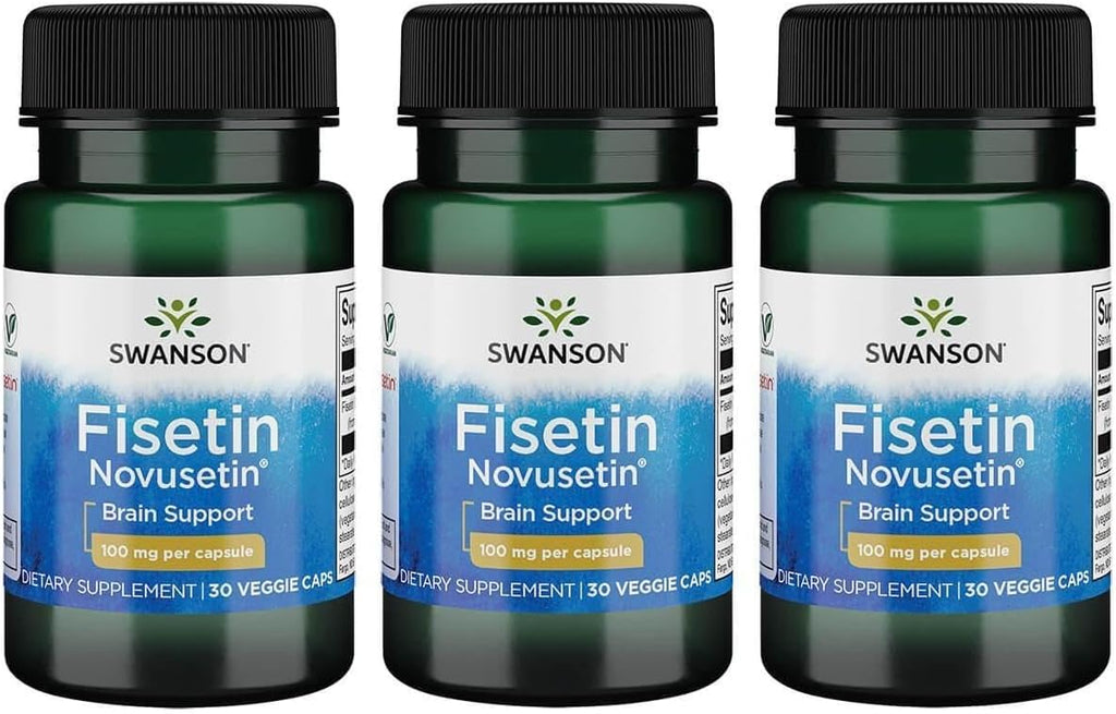 Swanson Fisetina 100 mg 30 Cápsulas Vegetales (Pack de 3)