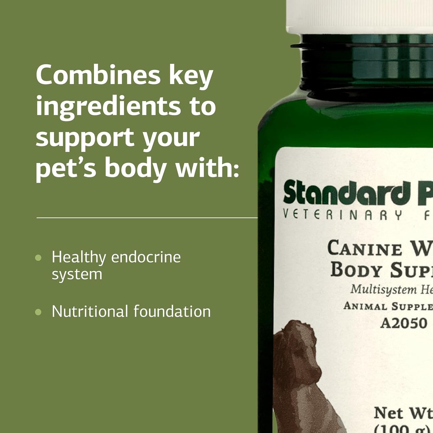 Standard Process Inc. Suplemento para Perros de Apoyo Integral y Multisistémico - Polvo Nutricional para el Mantenimiento de la Salud Diaria - 100 g