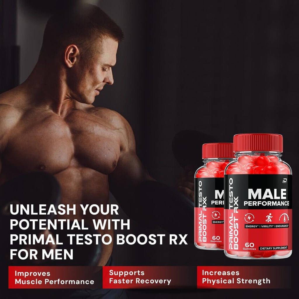 Primal Testo Boost RX ACV Gummies for Men – PrimalTesto Boost RX Male ACV Gummies All-Natural Supplement, Primal TestoBoost RX Gummies Reviews (1 Pack - 60 Gummies)