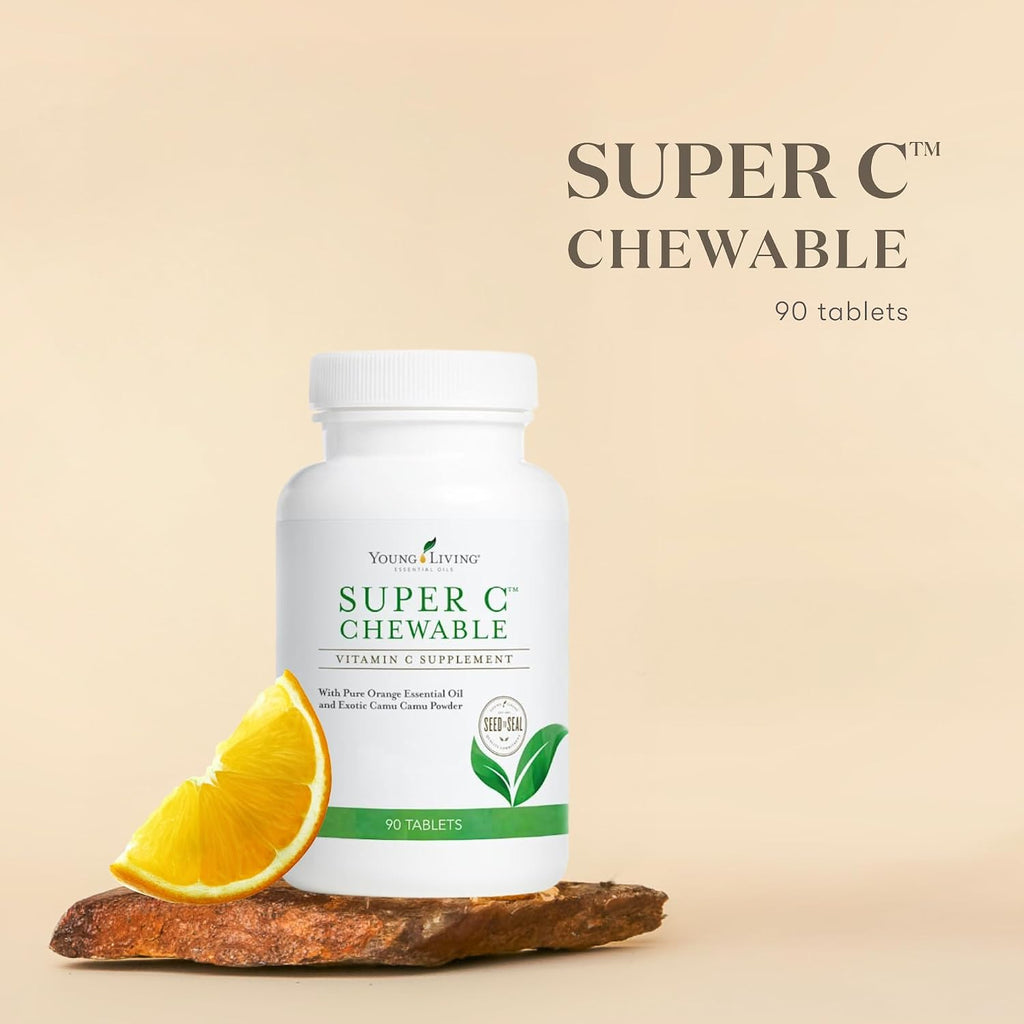 Young Living Super C Chewable - 90 Tablets with Vitamin C, Camu Camu, Acerola, Cherry and Rosehip