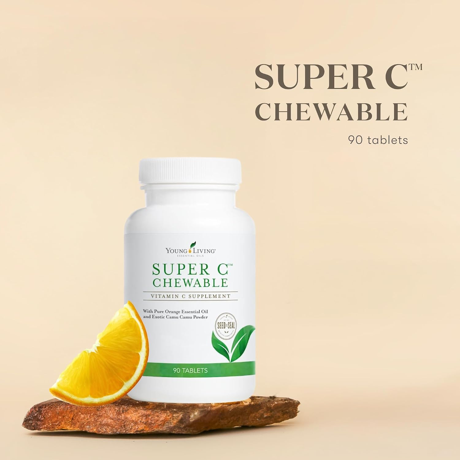 Young Living Super C Chewable - 90 Tablets with Vitamin C, Camu Camu, Acerola, Cherry and Rosehip