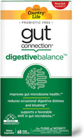 Country Life Gut Connection Digestive Balance – Prebiótico y Enzimas Digestivas para la Salud Intestinal, 60 Cápsulas