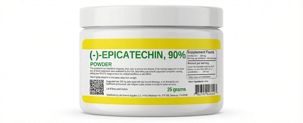 Epicatechin 90% en Polvo | 25 Gramos | (-)-Epicatequina