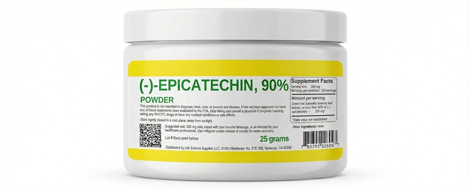 Epicatechin 90% en Polvo | 25 Gramos | (-)-Epicatequina