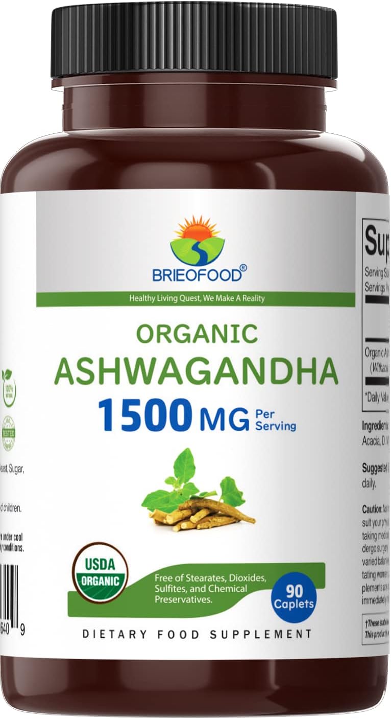 Organic Ashwagandha 1500mg - 90 Comprimidos Vegetarianos