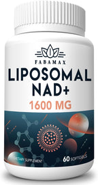 Fabamax 1600 mg Liposomal NAD+ - 98% Pureza, Absorción Superior, 120 Cápsulas Blandas