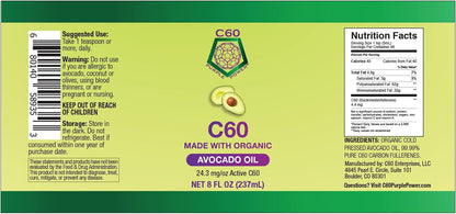 C60 Power con Aceite de Aguacate Orgánico - Fullerenos de Carbono 99,99% Puros - 236 ml – Image 8