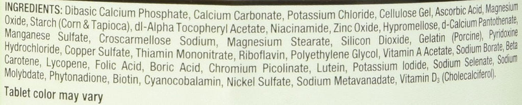 Kirkland Signature Multivitamínico para Adultos 50+ con Minerales, 400 Comprimidos (Paquete de 5)