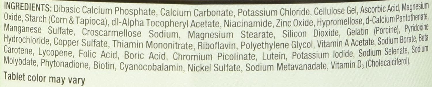 Kirkland Signature Multivitamínico para Adultos 50+ con Minerales, 400 Comprimidos (Paquete de 5)