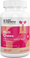 Multivitamínico infantil 180 gominolas vegetarianas sabor cherry - Complejo con vitaminas A, B, C, D3, calcio, hierro y zinc