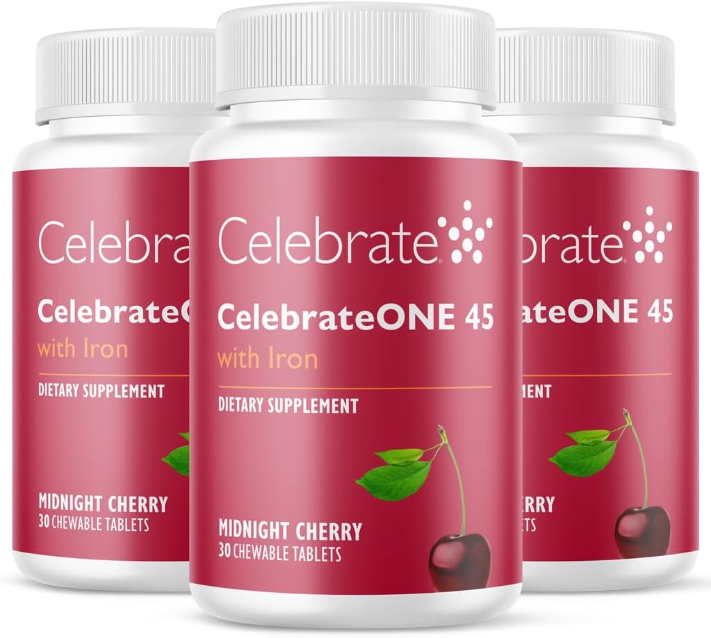 CelebrateONE 45 Multivitamínico Bariátrico con Hierro, Masticable Sabor Cereza, 90 Comprimidos (3 Meses)