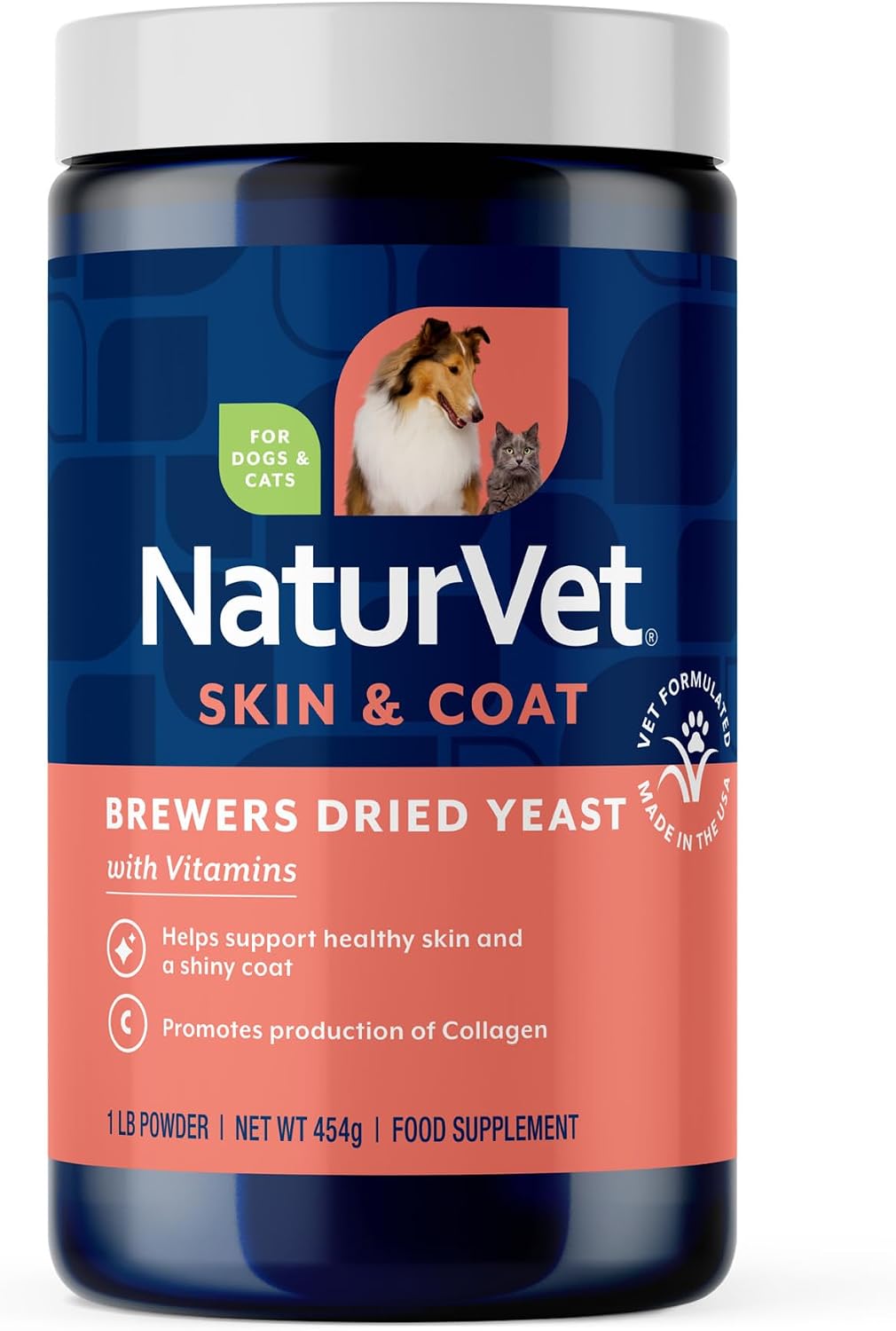 NaturVet Levadura de Cerveza con Ajo - Suplemento en Polvo para Perros y Gatos