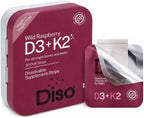 DISO D3+K2 Tiras Orales de Disolución Rápida (Sabor Frambuesa, 30 unidades)