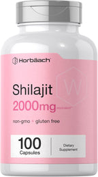 Horbaach Shilajit para Mujeres | 100 Cápsulas | con Ácido Fúlvico