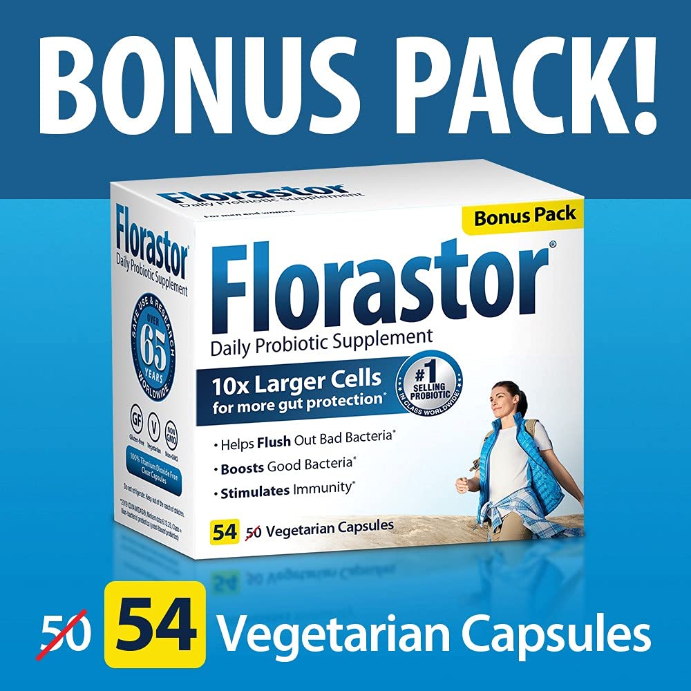 Florastor Diario Probiótico con Saccharomyces Boulardii CNCM I-745 (54 Cápsulas) Pack de 3