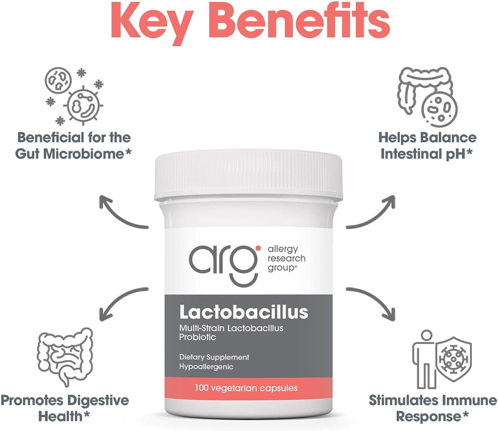Allergy Research Group ARG Lactobacillus – Probiótico Multicepa, 100 Cápsulas