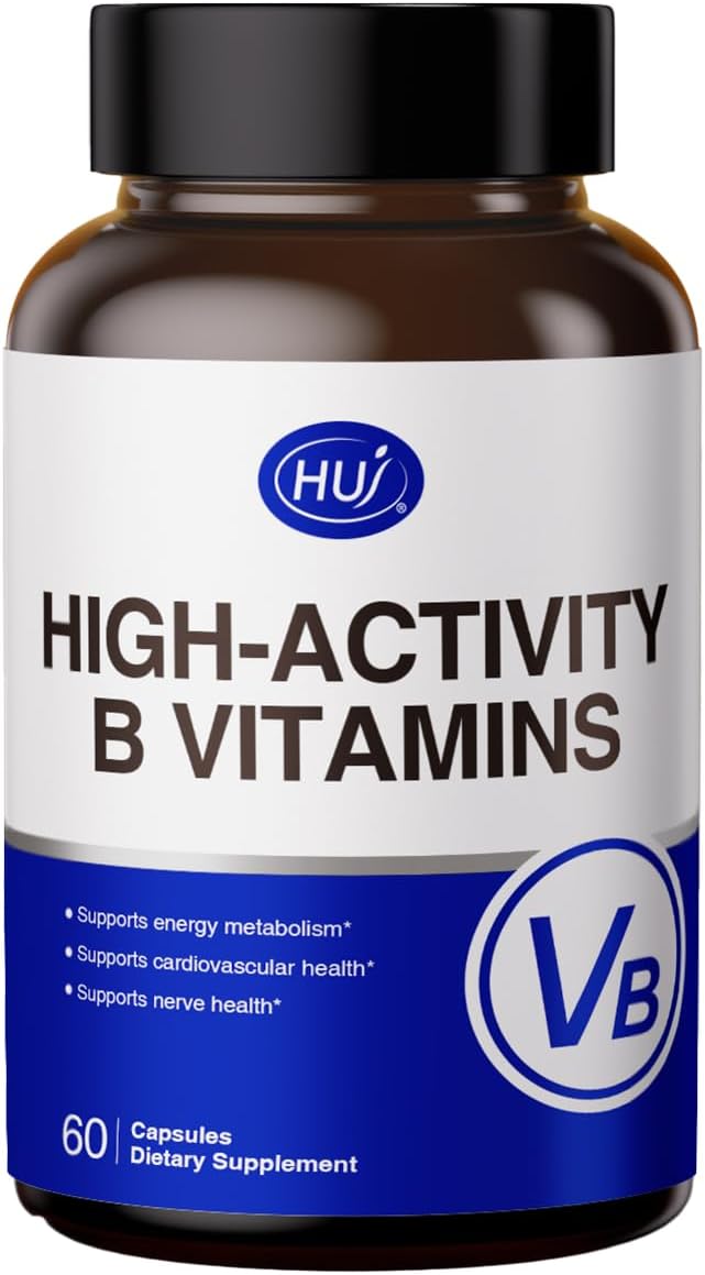 HUJ High-Activity B Vitamins - Complejo de 8 Vitaminas B con Inositol y D-Chiro Inositol - 60 Cápsulas