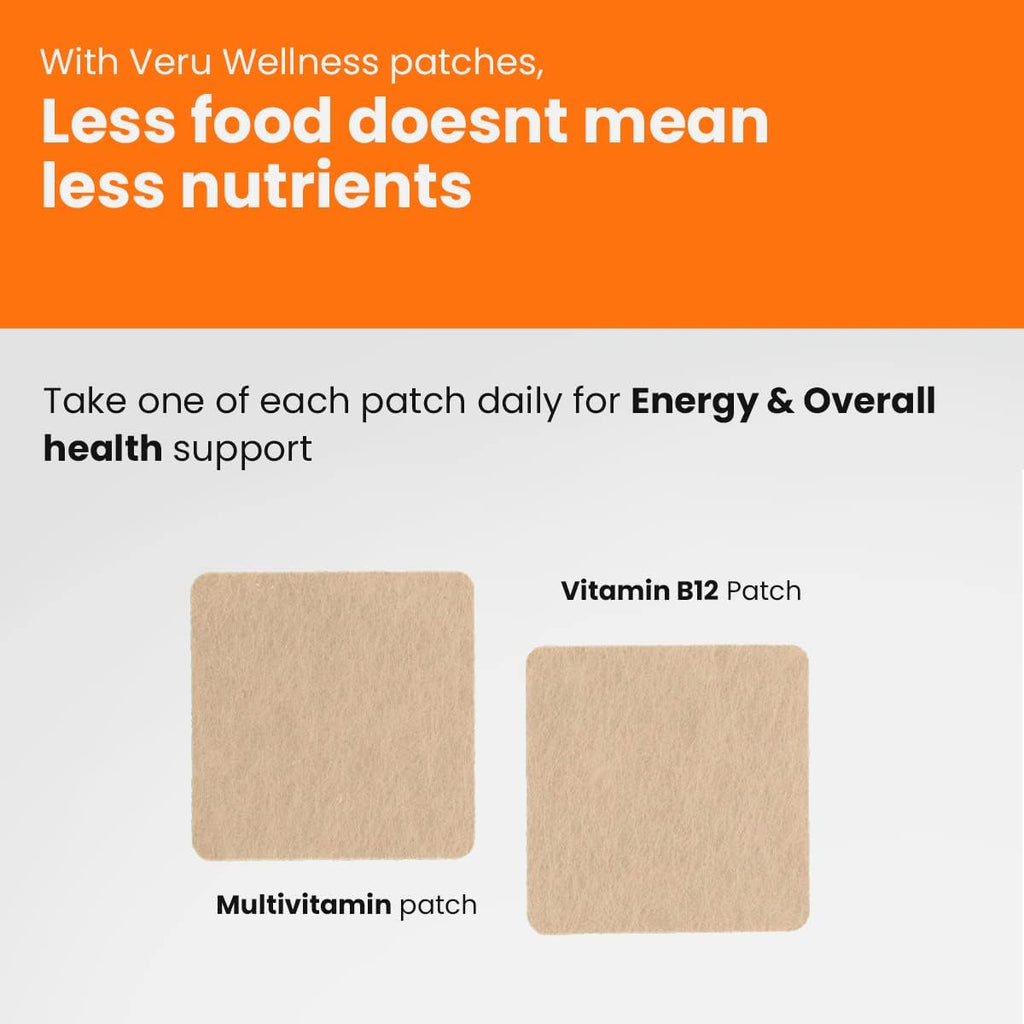 Veru Wellness Parche Multivitamínico Post Bariátrico con B12 y Hierro - 60 Parches Multivitamínicos + 32 Parches de B12