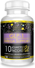 ACTIF GLP-1 Mega Support con 10 Factores Avanzados para el Control de Peso y Probióticos, 60 Comprimidos