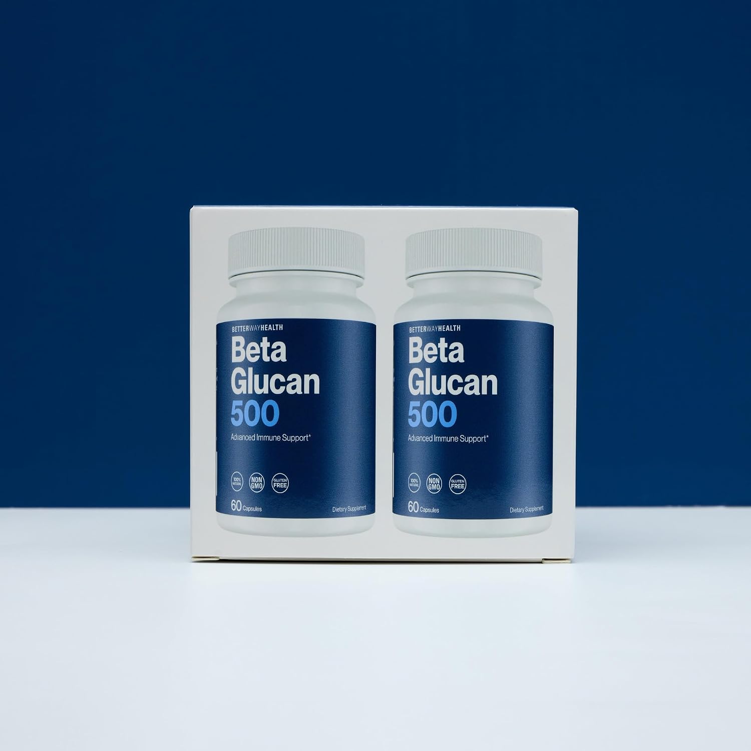 Better Way Health Beta Glucano 1,3/1,6 500mg - 60 Cápsulas (Pack de 2)