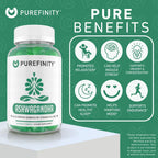 PUREFINITY Gominolas de Ashwagandha con Vitamina D y Zinc – Suplemento para la relajación y el apoyo al estado de ánimo – Sin gluten, vegano, 60 unidades