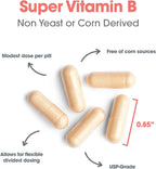ARG Supervitamina B - Complejo B Completo con Coenzimas B2 y B6 - Hipoalergénico - 120 Cápsulas