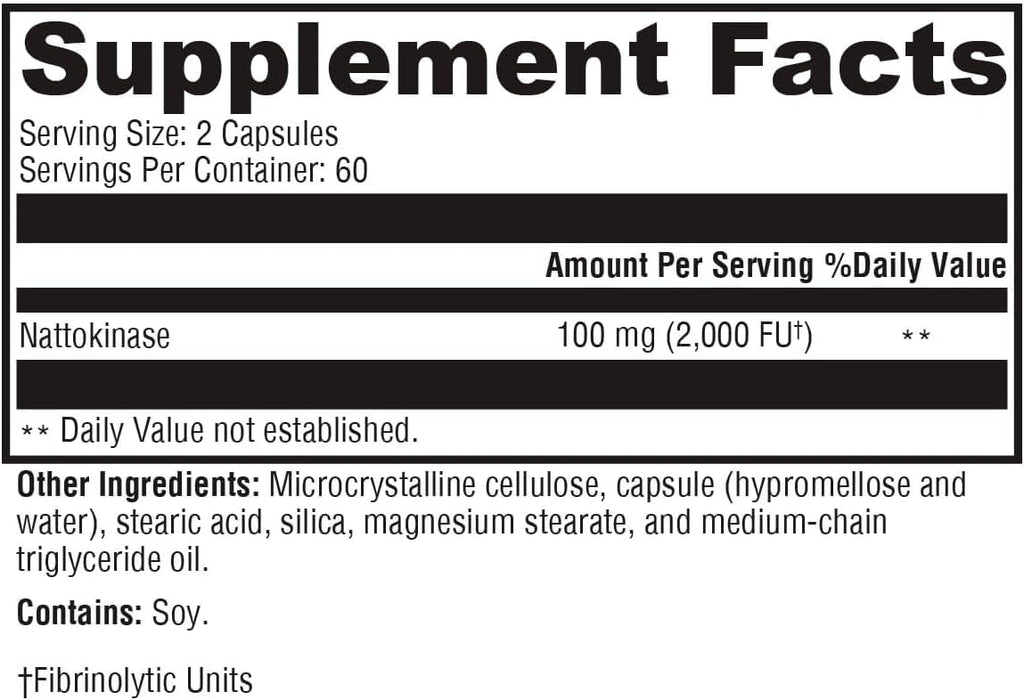 XYMOGEN Nattokinase 100 mg, 120 Capsules - Vegan Enzyme