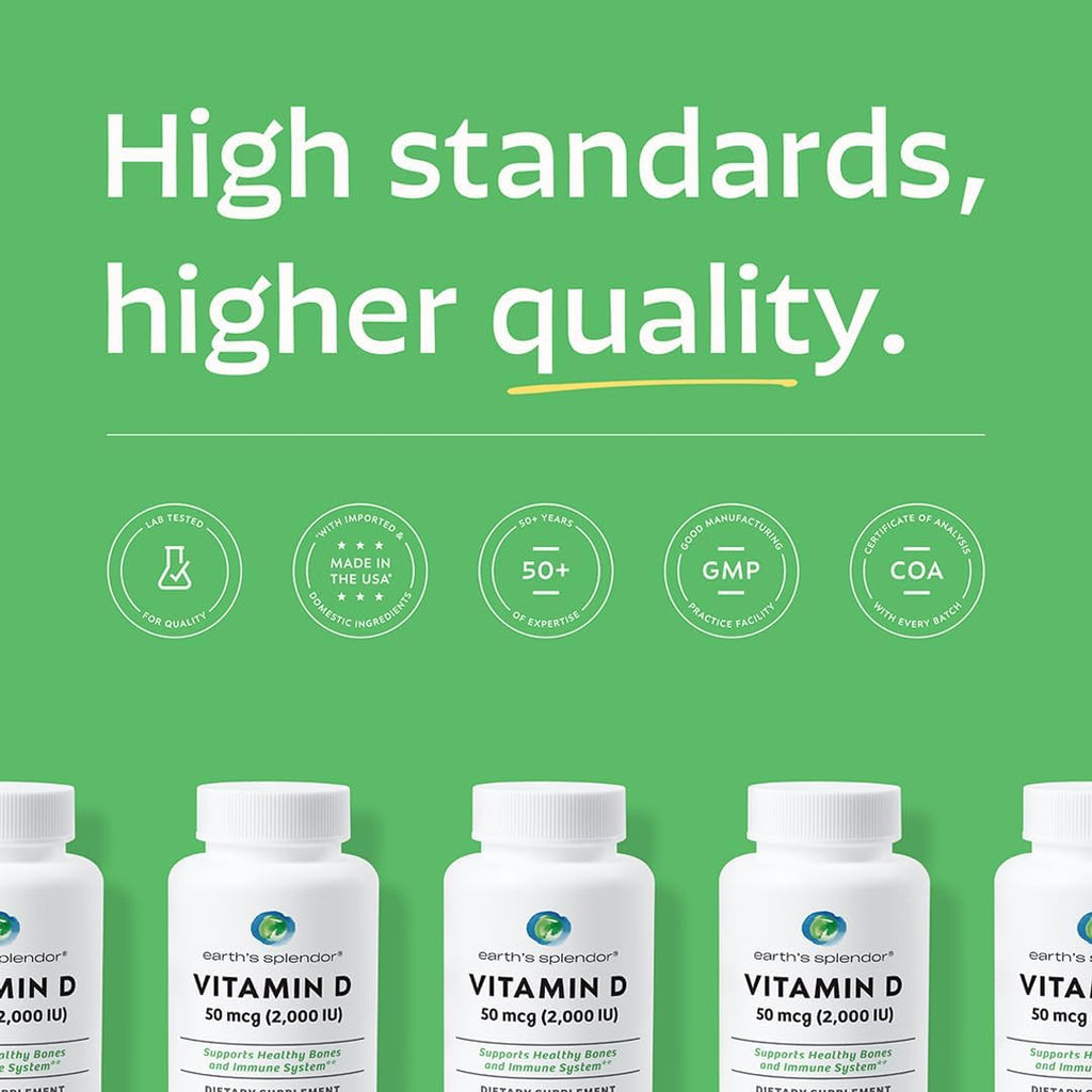 Earth's Splendor Vitamina D 2000 UI – 75 Comprimidos