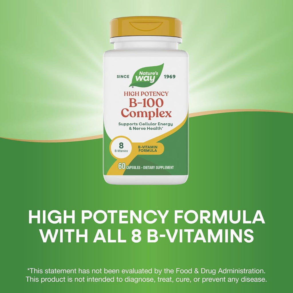 Nature's Way Complejo B-100 - 60 Cápsulas - Apoyo a la Energía Celular y Salud Nerviosa