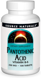 Source Naturals Ácido Pantoténico 250 mg - 100 Comprimidos