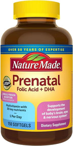 Nature Made Vitaminas Prenatales con Ácido Fólico y DHA, 60 Cápsulas Blandas