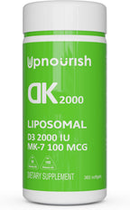 UpNourish Vitamina D3 Liposomal 5000 IU - 365 Cápsulas Blandas con Aceite de Coco Orgánico