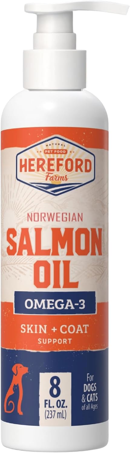 Aceite de Salmón para Perros y Gatos - Suplemento Líquido con Omega-3 EPA y DHA (237 ml)