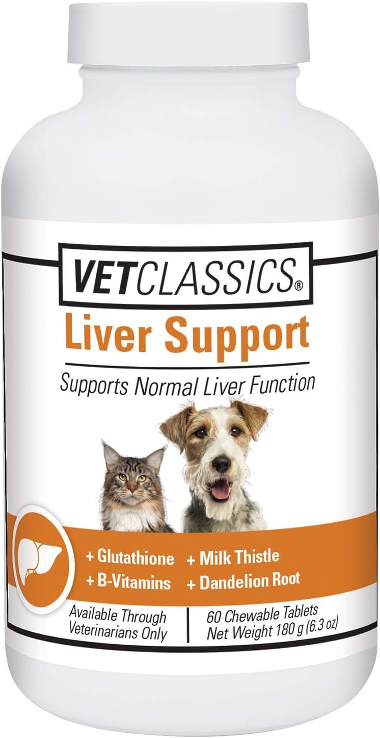 Vet Classics Liver Support – Suplemento Hepático para Perros y Gatos – 60 Comprimidos Masticables