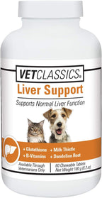 Vet Classics Liver Support – Suplemento Hepático para Perros y Gatos – 60 Comprimidos Masticables