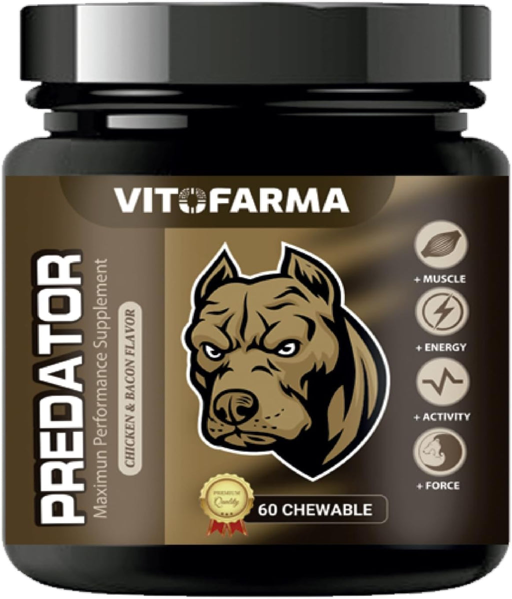 Predator Muscle Builder para Perros – Suplemento Canino para Masa Muscular – 60 comprimidos