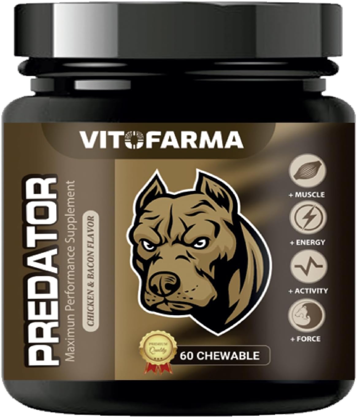 Predator Muscle Builder para Perros – Suplemento Canino para Masa Muscular – 60 comprimidos