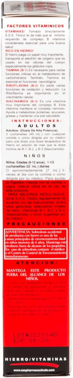 S.S.S. Tonic, Complemento de Hierro y Vitaminas B, Alta Potencia, 296 ml